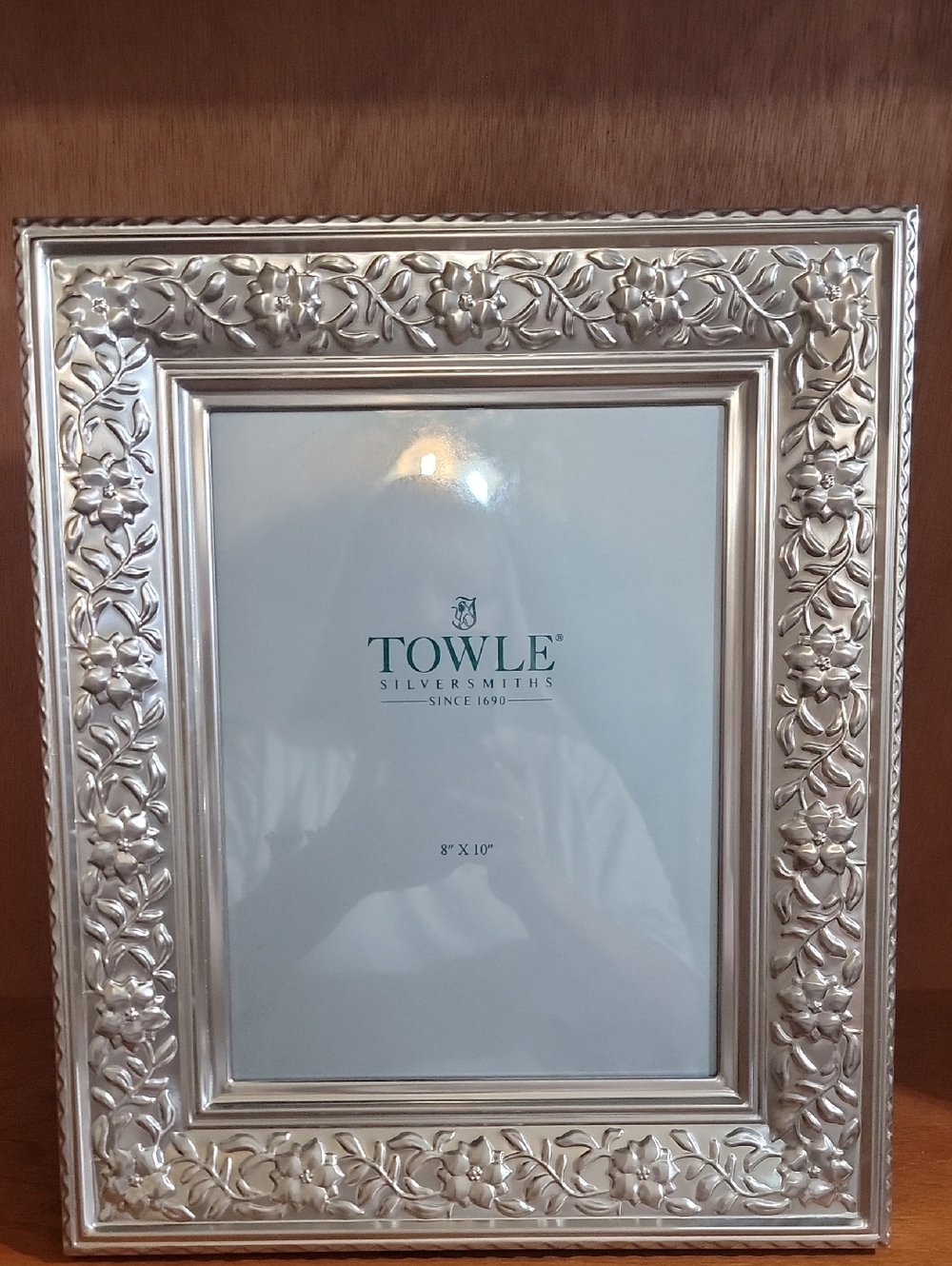 Towle Silversmiths Floral Embossed Picture Frame 8x10